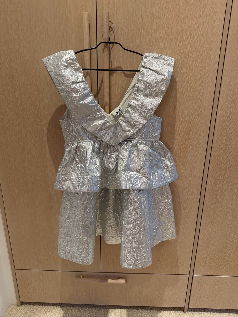 GANNI Metallic Jaquard Layer Dress